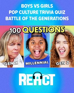 Will the women beat the men in this 100 trivia question challenge? | REACT