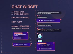 Chat Widget | Streamlabs   Streamelements | Vertical   Horizontal - Etsy