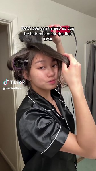 POV: You Can't Sleep So You Try Hair Rollers for the First Time