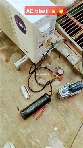 R32 Gas Blast in Split AC! Compressor Damage Explained ⚠️ #hellomistri443 #blastac #acservice" #ac