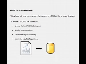 How To Import Data Tier Application (Bacpac File)