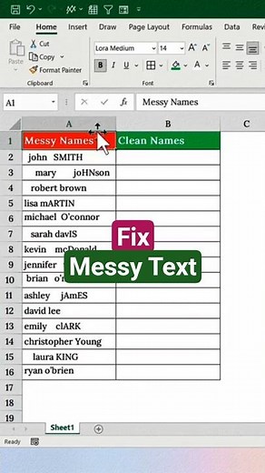Messy Names in Excel? Fix Extra Spaces & Caps FAST!