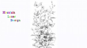 Spring Flowers Vertical Border Black and White Line Art Vivid Color Bundle 1 48 Digital Ai Line Art PNG-SVG (digital Download) - Etsy