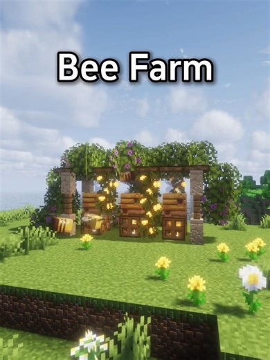 Minecraft Bee Farm 🐝 Easy Survival Honey Farm Build! #shorts