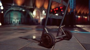 Old retro steam train station