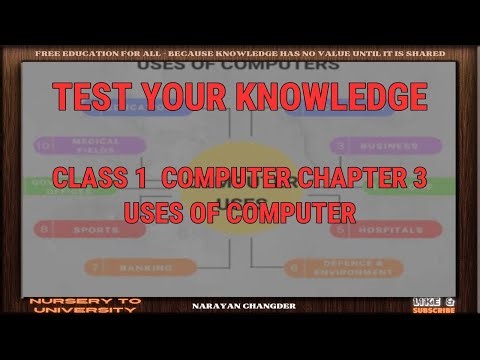 CLASS 1 COMPUTER CHAPTER 3 USES OF COMPUTER