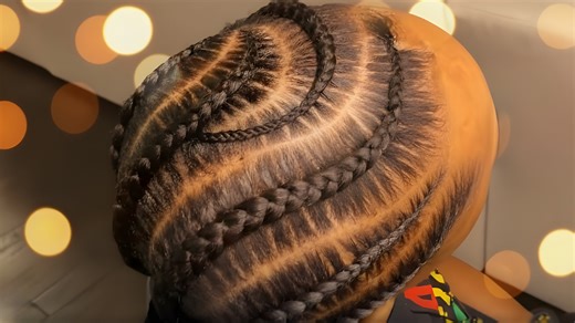 Curved stitch braids done to absolute perfection