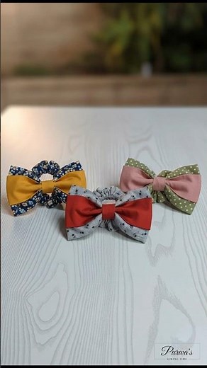 Make Satin Scrunchies and Hair Bow at Home | Simple Hair Ties Sewing Project
