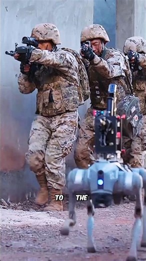 Futuristic Robot Dog in Combat Training with Soldiers | Intense Military Drill 🇺🇸 #shorts #viral
