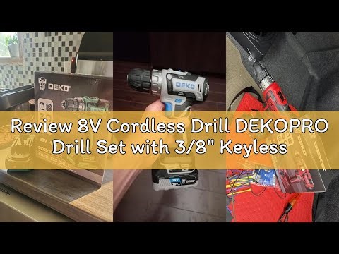 Review 8V Cordless Drill DEKOPRO Drill Set with 3/8" Keyless Chuck, 42pcs Acessories, Built-in LED,