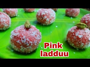 Pink Coconut Ladduu recipe in tamil/ Pink Ladoo/ Cook without fire 🔥