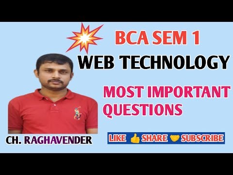 BCA SEM 1 WEB TECHNOLOGY IMPORTANT QUESTIONS
