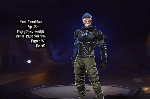 Name : I'm not flex ㅤAge : 99 Playing Style : Freestyle Device : Redmi Note 7 Pro ㅤㅤㅤFinger : 2&3 ㅤㅤㅤㅤFps :60#foryou