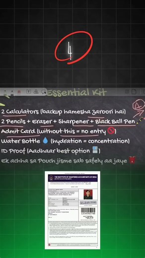🔥 Items You Must Carry In Your CA Foundation Exams #ca #pw #viral