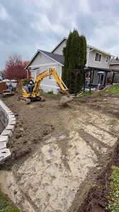 Phase 1 of this tiered Retaining wall build. #landscaping #Hardscaping #smallbusinessbigdreams #pnwlife #snohomish #satisfying #excavation | B&B Landscaping Services
