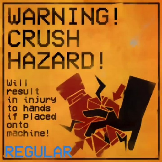 Crush Hazard Warning Sticker ULTRAKILL Inspired Sticker Designed by 747shove - Etsy