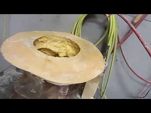 Concrete mold making/Pouring a large latex rubber mold.