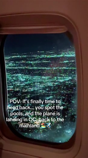 Goodbye vacation mode, hello reality 😅 Pools in sight = almost home. Seatbelt fastened, daydreams paused… until next trip! #BackToOC #VacationOver #TravelPOV #PlaneLandingVibes #WindowSeatViews