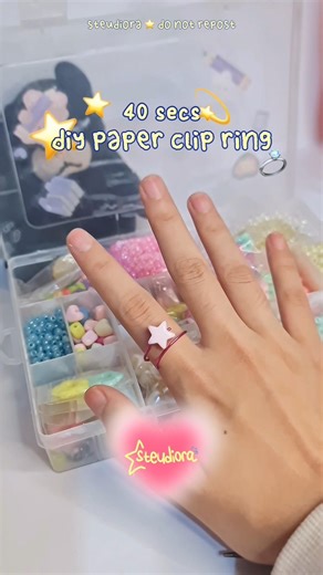 if you're bored at home, try making this #paperclipring ! follow #steudiora for more #easydiy