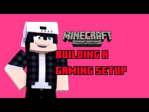 DECORATING MY ROOM PART 1: Buliding A Gaming Setup In Minecraft PE // Roleplay - Little Raven PE