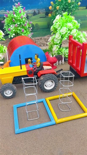 😱Diy Real Working Mini Tractor Making Cement Pillar | Amazing Diy construction machine 🚜#shorts