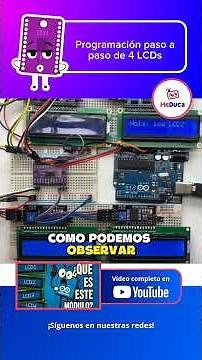 Programación de 4 LCDs #arduino #lcd #educacion #tecnologia #tecnologia