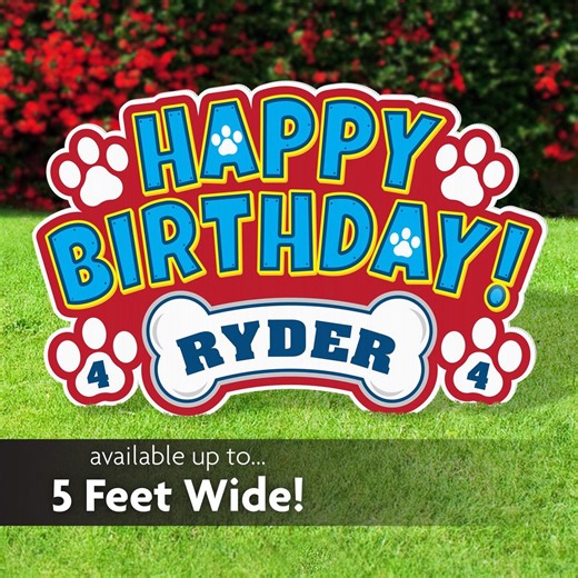 Puppy Paws Birthday Lawn Sign: Personalized Party Decoration - Etsy