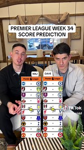 Premier League Week 34 Score Predictions