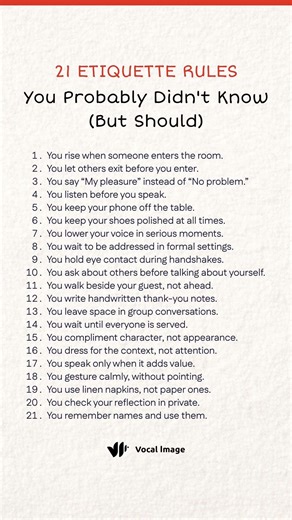 Etiquette rules you should know