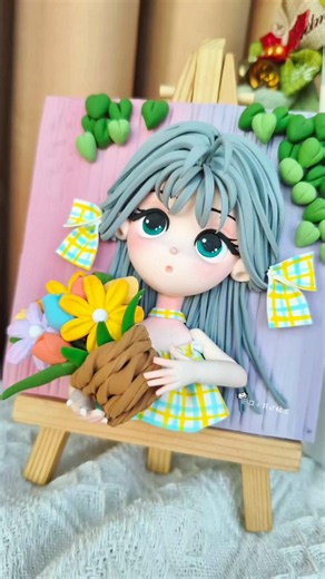 Beautiful Clay Flower Girl 🌸 | Handmade Polymer Clay Doll #Shorts