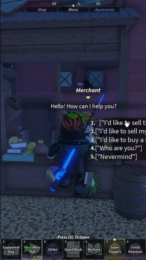 Selling Alien Hat will give in Fisch #shorts #roblox #fisch