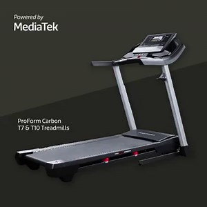 TECH TO LOVE: Introducing the ProForm Carbon T7 and Carbon T10 Treadmills powered by MediaTek. Take your fitness to the next level with motivating trainer led workouts via built-in screen. iFit trainers provide expert coaching and control the incline and speed automatically to keep you on pace. Expect soft landings that will help you workout longer and more comfortablyand hold it up to maximize space when not in use. #MediaTek #ProForm #ProFormTreadmills #ProFormCarbonT7 #ProFormCarbonT10 | Medi