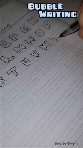 Easy Bubble Writing A to Z | Creative Handwriting Ideas ✍️ #Shorts