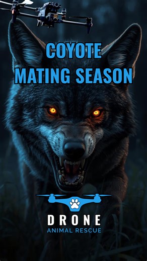 🚨 Coyote Mating Season Is Here — And It Changes Everything 🚨 Coyote mating season brings a surge in activity, aggression, and movement. During this time, coyotes travel farther, defend territory harder, and become far more unpredictable. For pets that get loose, this is one of the most dangerous times of year. Why this season makes finding lost pets harder — and why drones matter: • Coyotes can push pets miles from where they went missing • Increased aggression can cause pets to flee, hide, or