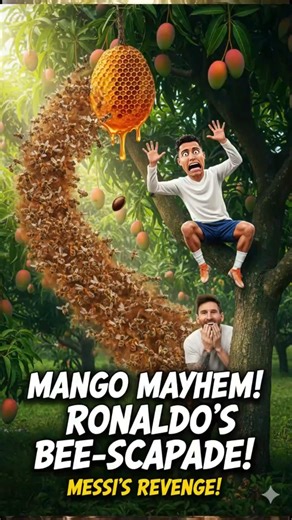 Messi Pranks Ronaldo with Bees in the Mango Orchard! 🐝😂#shorts #messi #ronaldo #funnyvideo