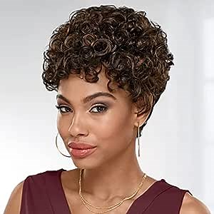 Especially Yours Jordan Wig Short Cropped Wig with Fresh Silhouette of Natural Springy Curls over Straight Layers/Runway Shades of Black and Brown