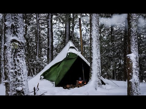 Hot Tent Overnighter in Rain and Snow