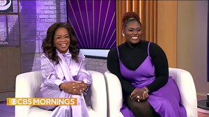 The Color Purple producer Oprah Winfrey says watching Danielle Brooks take on the role of Sofia, which she played in the 1985 film, was like “passing the baton.” They tell CBS Mornings about their connection to the story — and why this adaptation is “more joyous.” https://cbsn.ws/3thb1Vp | CBS Mornings