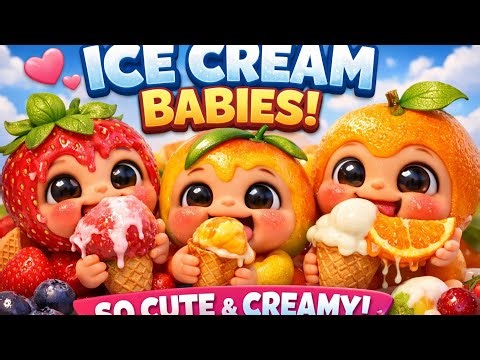Cute Fruit Babies Eating Ice Cream & Juicy Fruits 🍓 | Satisfying ASMR Compilation