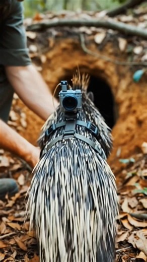 Porcupine POV: Inside a Hidden Underground Den 🦔📹 #AnimalPOV #WildlifeShorts #NatureDiscovery