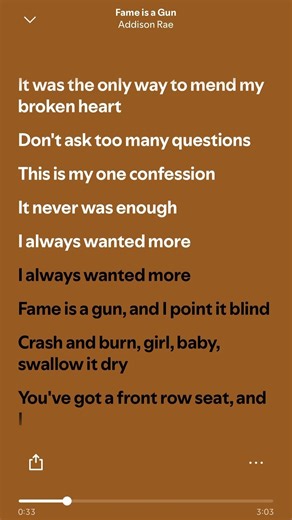 Addison Rae - Fame is a Gun (Lyrics) #lyrics #addisonrae #fameisagun