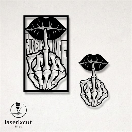 Skeleton Middle Finger Laser Cut Vector Design–svg, DXF, Ai, Pdf Files Glowforge, Cricut, CNC, Metal, Wall Decor, Digital Instant Download - Etsy