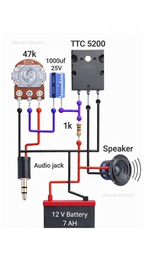 12V Amplifier Circuit | Powerful Mini Audio Amplifier | DIY Electronics #shorts #electrical