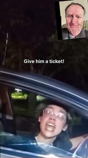Karen Loses It Screaming at Officer “Give Me the Ticket!”