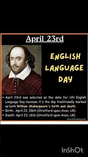 April 23 – English Language Day