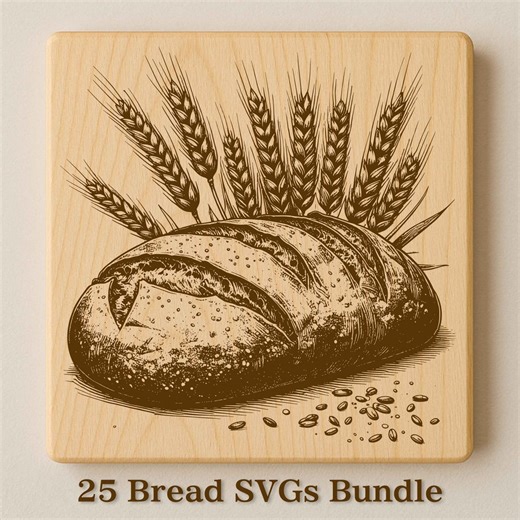 Bread SVG Bundle, Bakery Bread Loaf, Rustic Wheat Bread Illustration, Farmhouse Kitchen Design, Bakery Logo SVG Butcher Shop, Grill Decor - Etsy