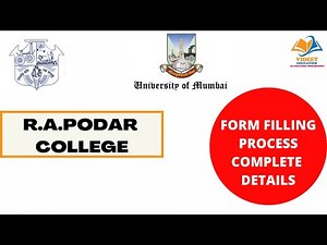R.A. Podar college form filling process complete details