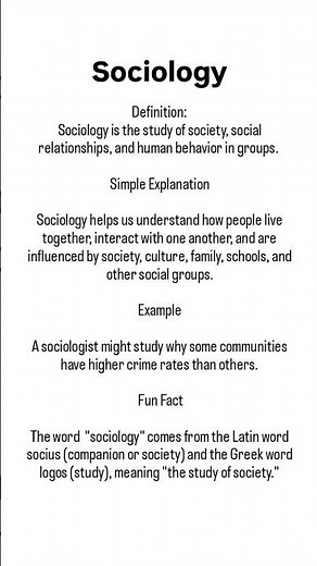 What is Sociology? #sociology #society #socialstudies #socialscience #education #shorts