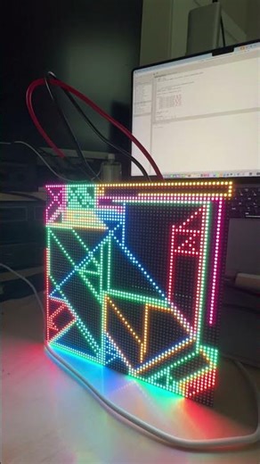 64x64 LED matrix with some custom filling algorithms #creativecode #python