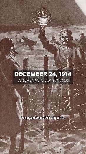 HISTORY on Instagram: "On Christmas Eve 1914, during World War I, German and British soldiers in the trenches of the Western Front spontaneously halted their fighting and began singing carols in what would come to be called The Christmas Truce. The soldiers met in “No Man’s Land” to shake hands, trade tobacco and wine and even join in an impromptu soccer match. To learn more about the #ChristmasTruce, visit the link in our bio. #moretohistory"